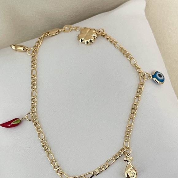 18k Gold Filled Charms Anklet - Picture 6 of 7